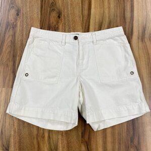LRL Ralph Lauren Jeans Co Denim Bermuda‎ Shorts White Nautical Button Theme Sz 6